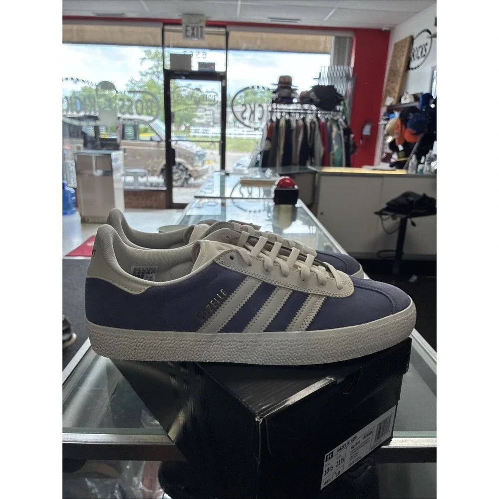 Adidas Gazelle ADV Mens Trainers Purple White HQ7546 Sz 10.5 DS
